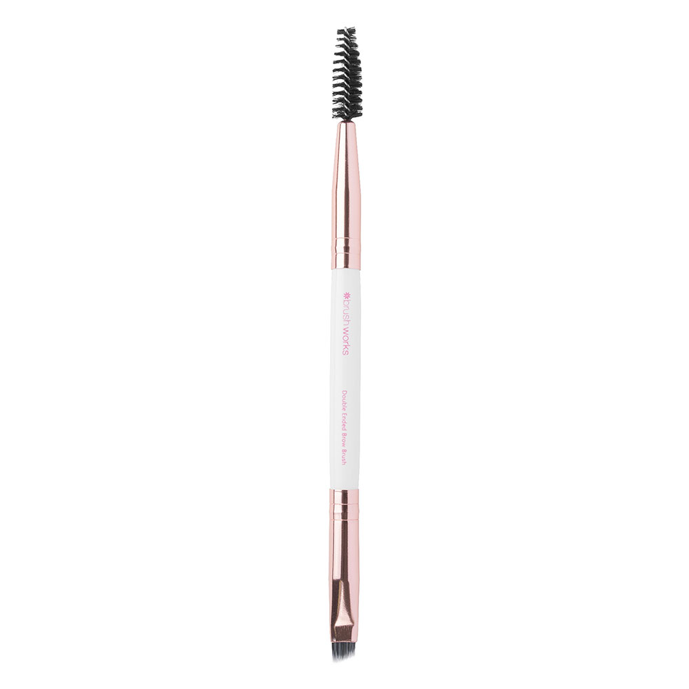 Brushworks White & Gold Brow Duo Brush - image 5